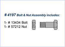(1) 3" Bolt (13434) and (1) Nut (57212) Kit — part 4197