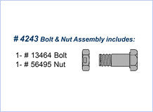 (1) 6" Bolt (13464) and (1) Nut (56495) Kit — part 4243
